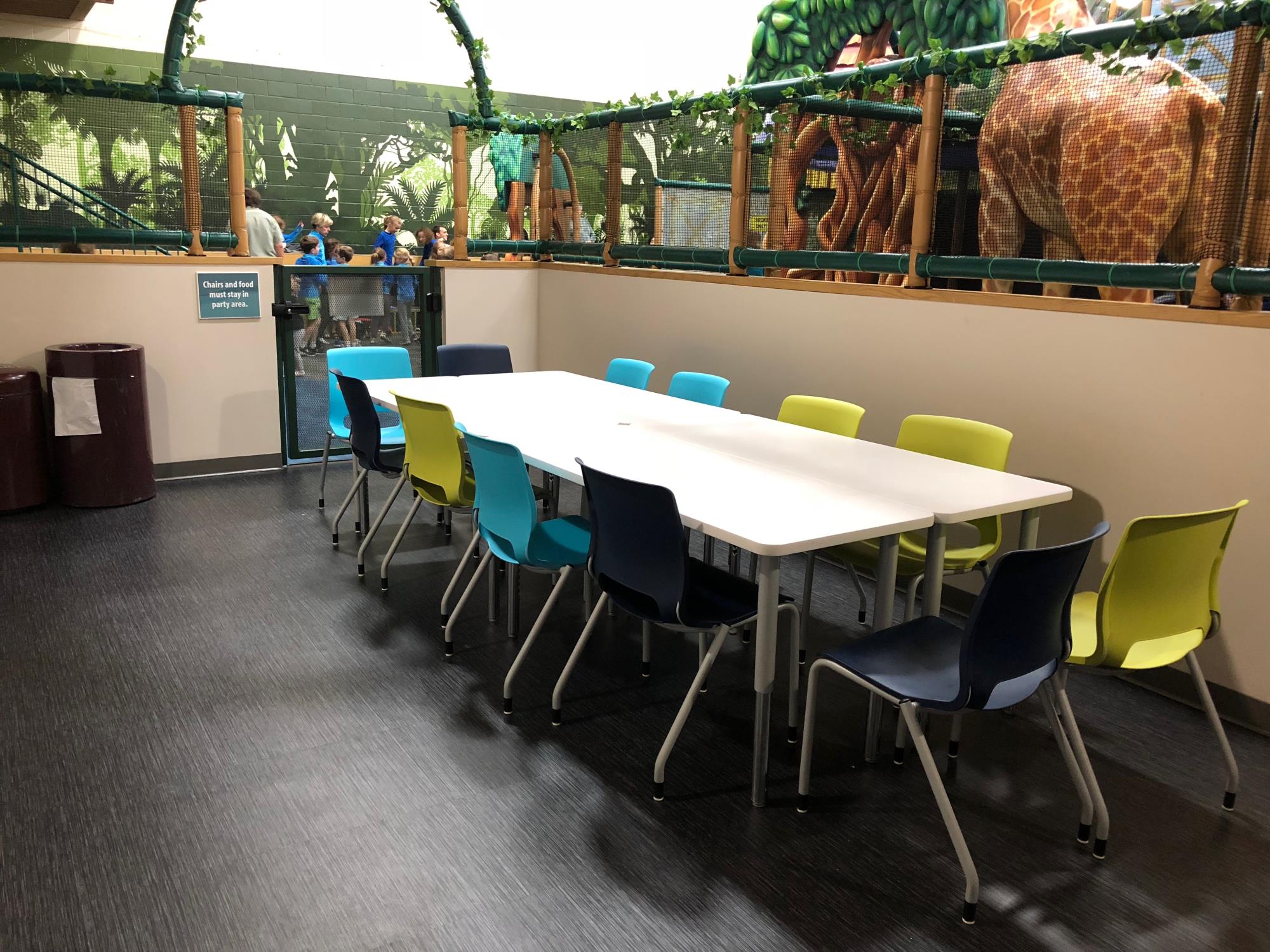 party space inside the tropical adventure indoor playground