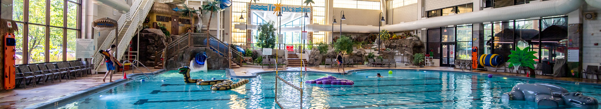 Lifeguards supervising the tropics waterpark