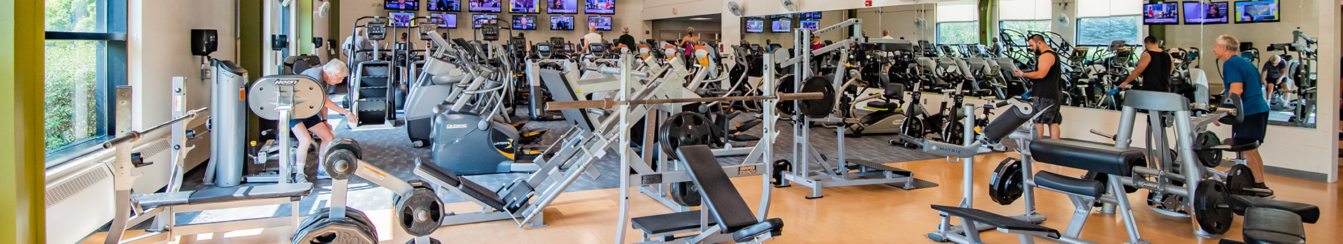 guests working out in the fitness center